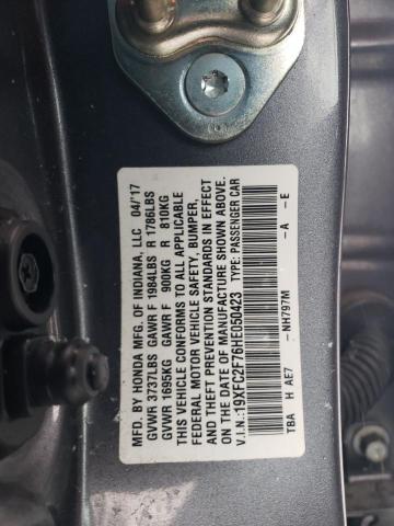 Photo 10 from auction – 2017 HONDA CIVIC EX with VIN 19XFC2F76HE050423