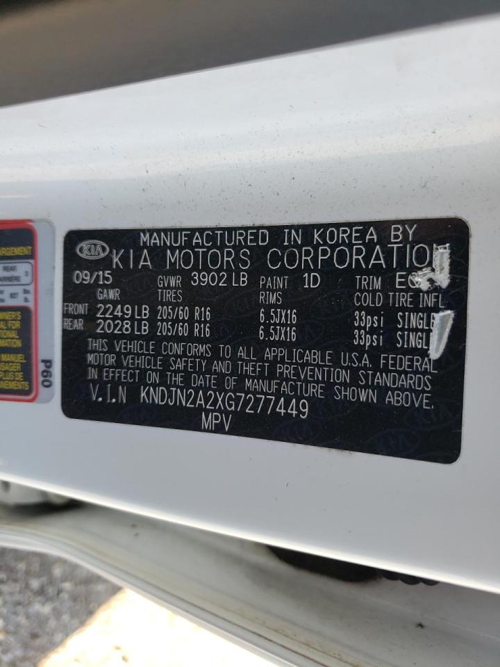 Photo 10 from auction – 2016 KIA SOUL with VIN KNDJN2A2XG7277449