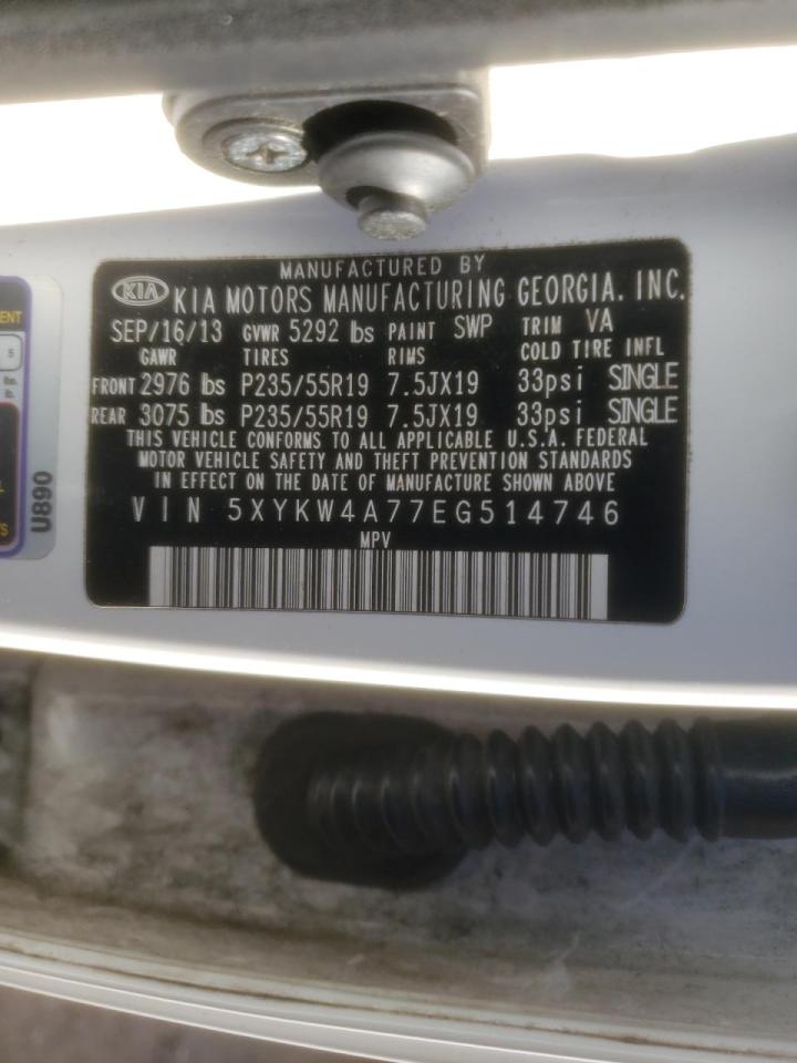 Photo 10 from auction – 2014 KIA SORENTO SX with VIN 5XYKW4A77EG514746