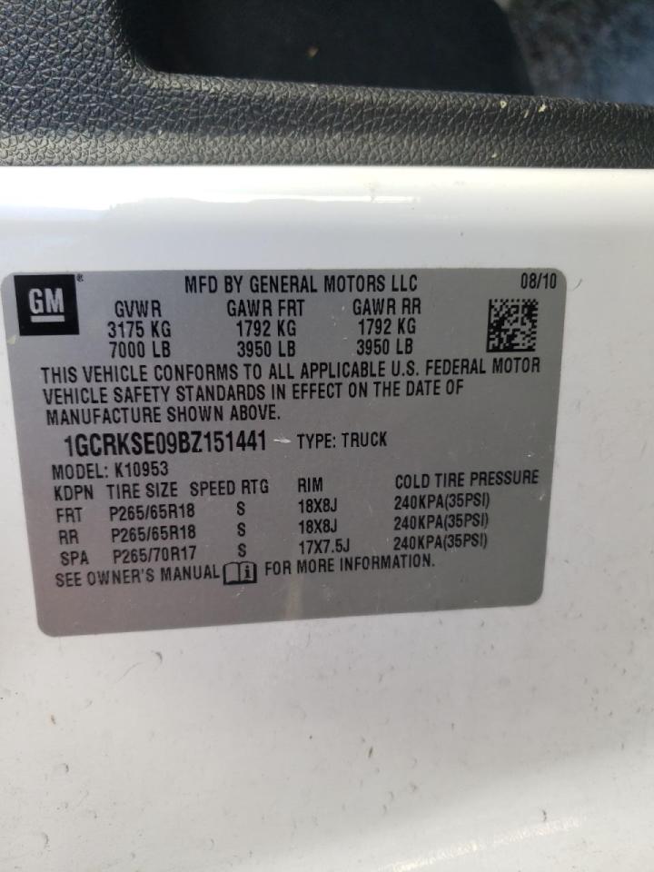 Photo 10 from auction – 2011 CHEVROLET SILVERADO with VIN 1GCRKSE09BZ151441
