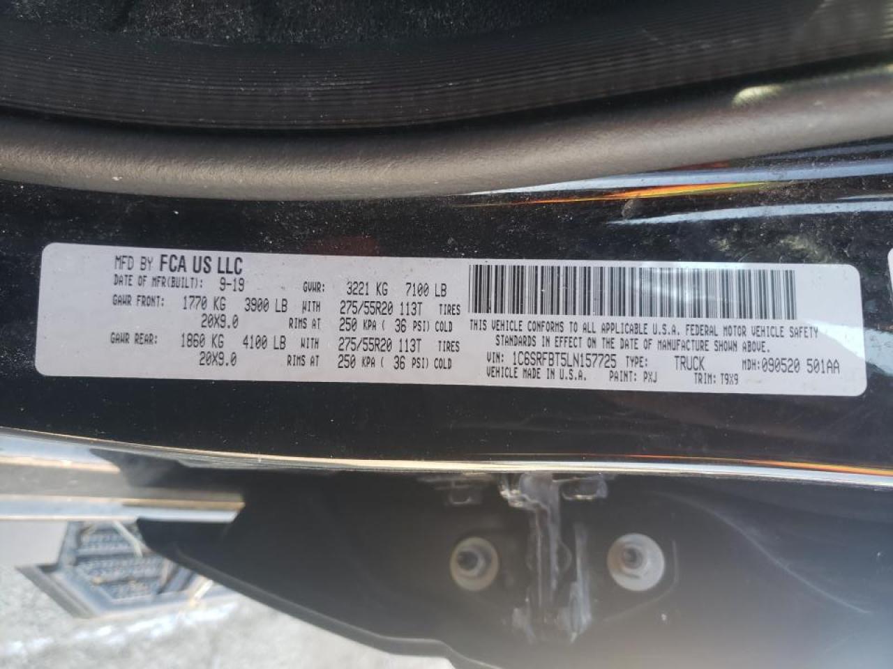 Photo 10 from auction – 2020 RAM 1500 BIG H with VIN 1C6SRFBT5LN157725