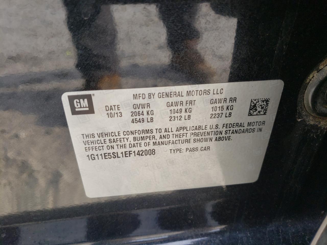 Photo 10 from auction – 2014 CHEVROLET MALIBU 2LT with VIN 1G11E5SL1EF142008