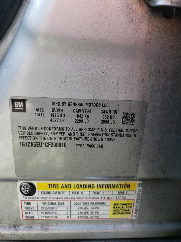 Photo 10 from auction – 2012 CHEVROLET MALIBU LS with VIN 1G1ZA5EU1CF399010