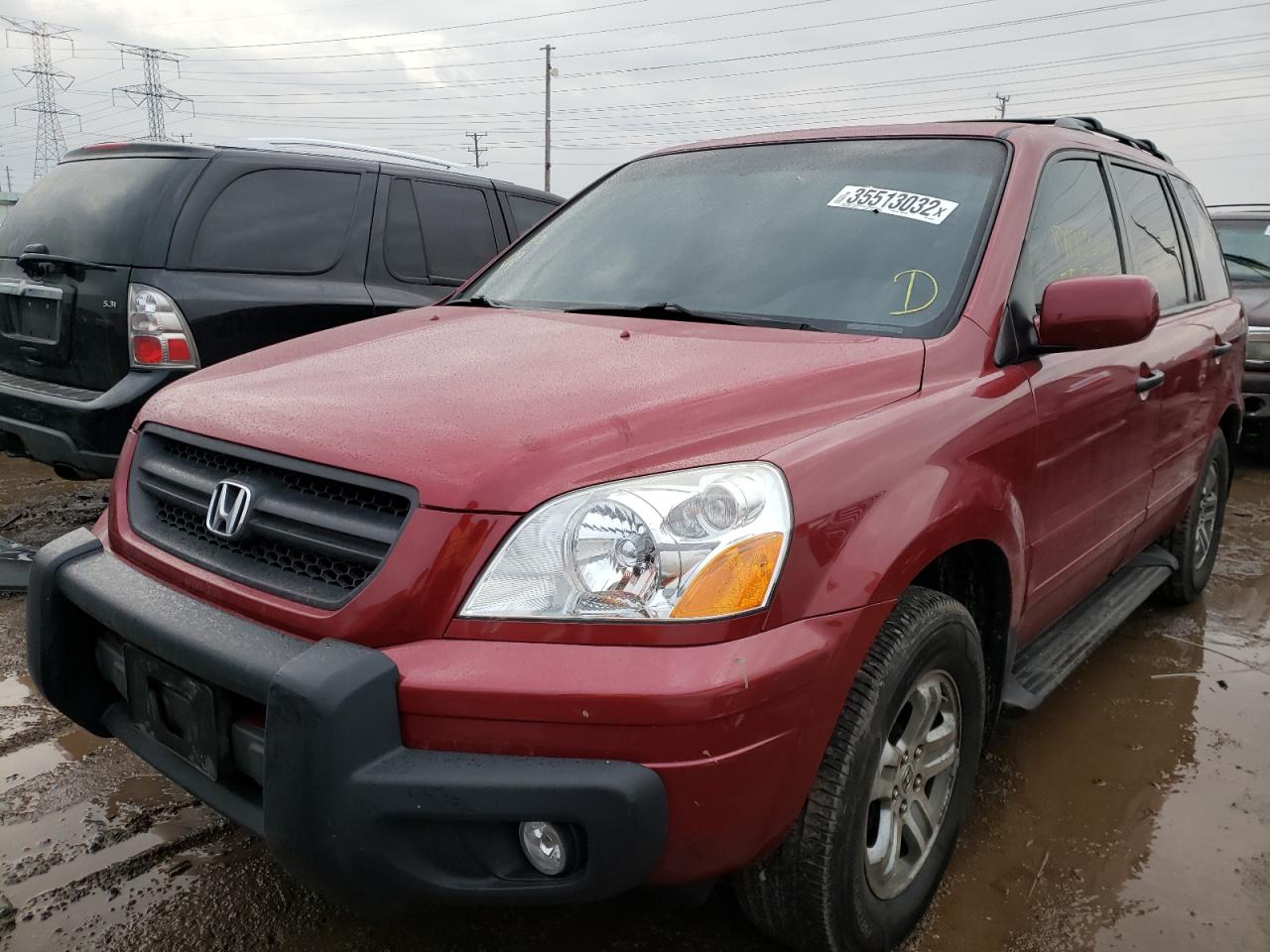 Photo 2 from auction – 2005 HONDA PILOT EXL with VIN 5FNYF18635B008294