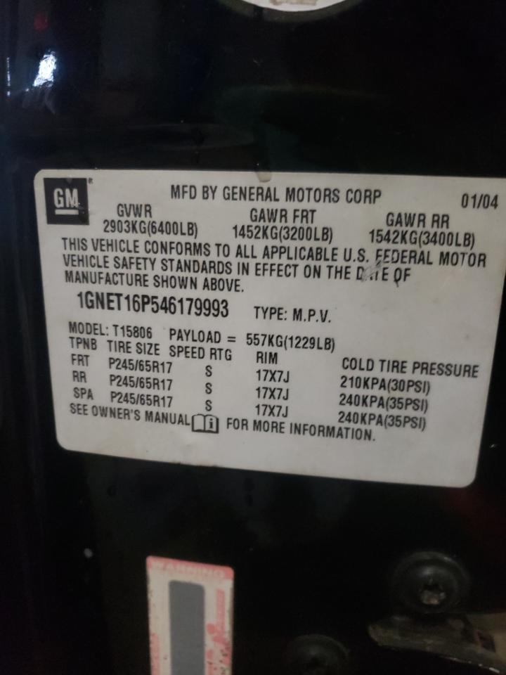 Photo 10 from auction – 2004 CHEVROLET TRAILBLAZE with VIN 1GNET16P546179993