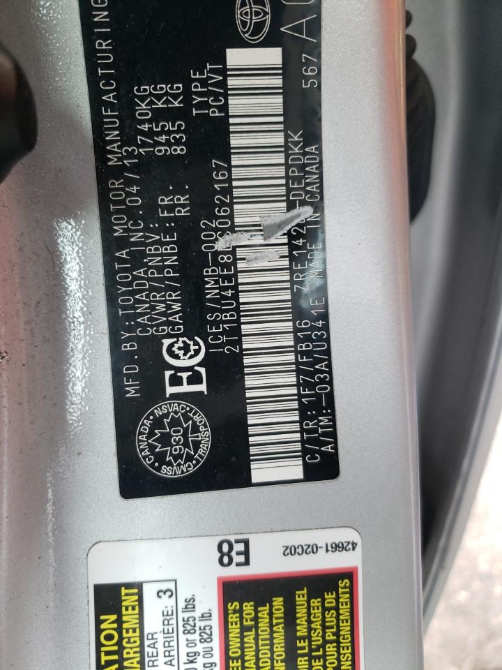 Фото 10 с аукциона – 2013 TOYOTA COROLLA BA с VIN 2T1BU4EE8DC062167