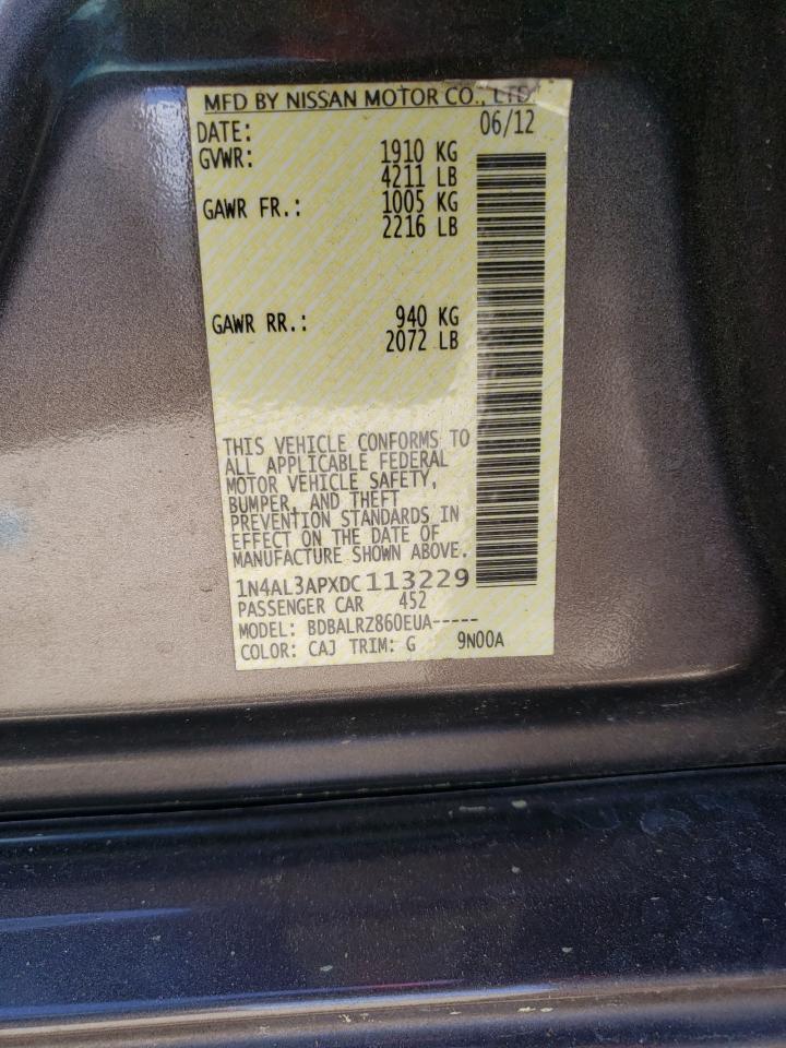 Photo 10 from auction – 2013 NISSAN ALTIMA 2.5 with VIN 1N4AL3APXDC113229