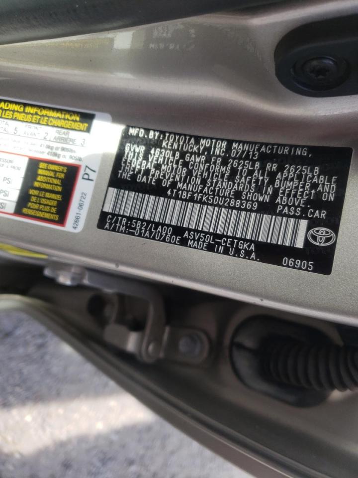 Photo 10 from auction – 2013 TOYOTA CAMRY L with VIN 4T1BF1FK5DU288369