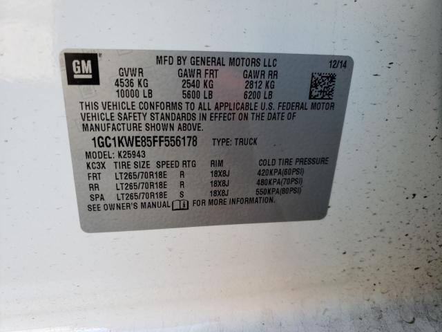 Photo 10 from auction – 2015 CHEVROLET SILVERADO with VIN 1GC1KWE85FF556178