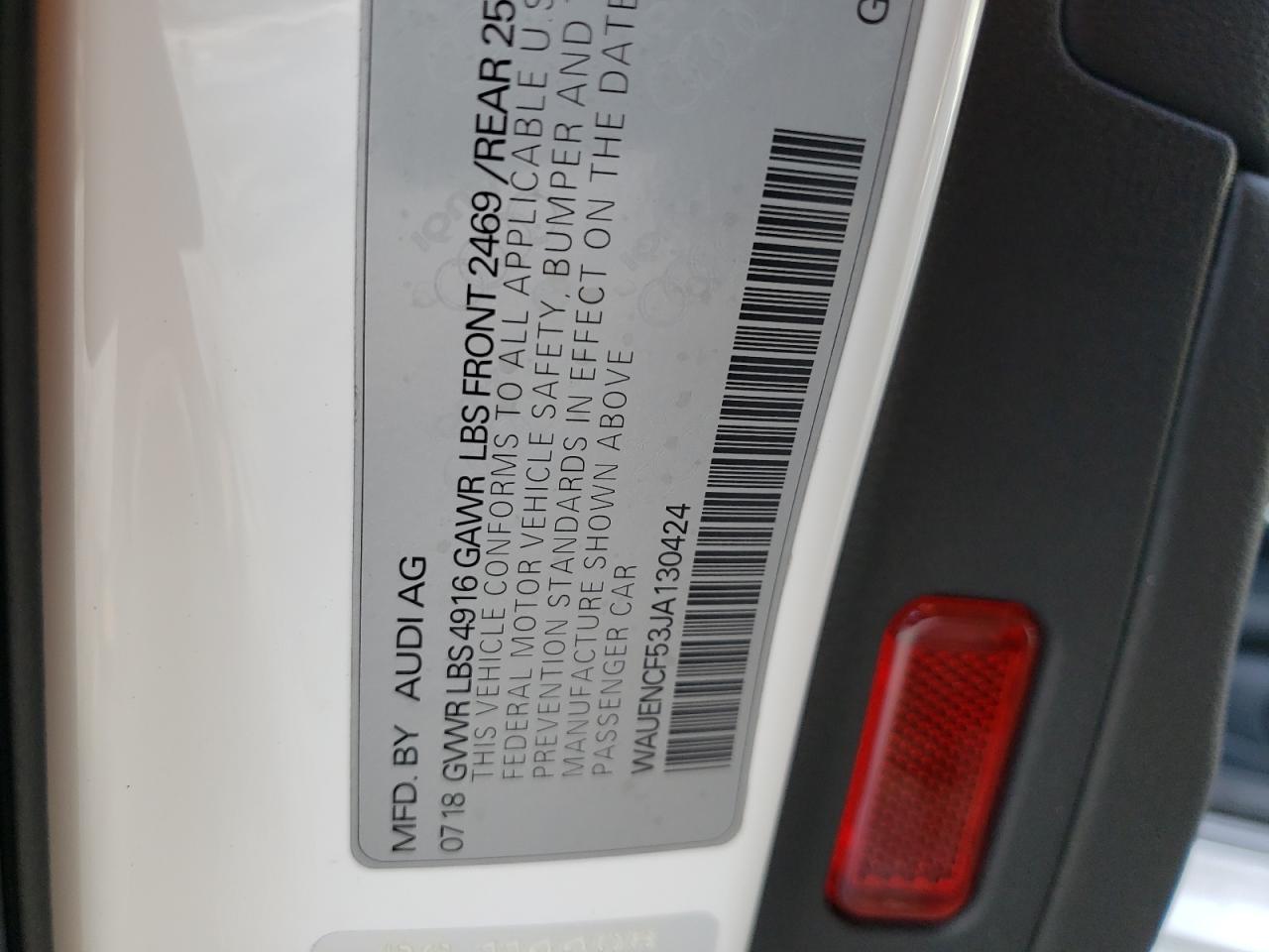 Photo 10 from auction – 2018 AUDI A5 PREMIUM with VIN WAUENCF53JA130424