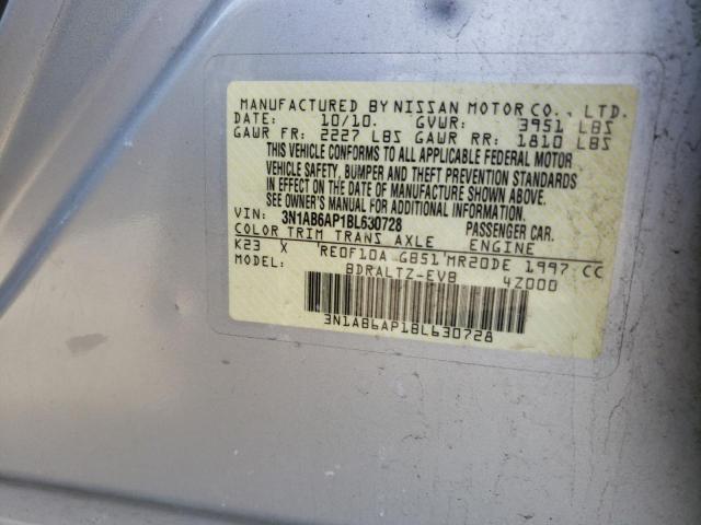 Photo 10 from auction – 2011 NISSAN SENTRA 2.0 with VIN 3N1AB6AP1BL630728