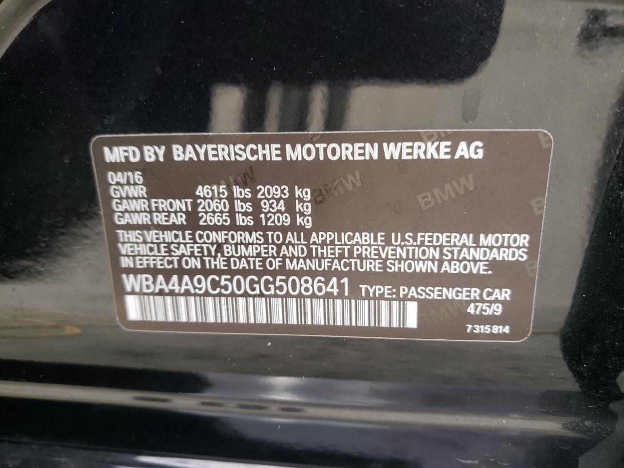Photo 10 from auction – 2016 BMW 428 I GRAN with VIN WBA4A9C50GG508641
