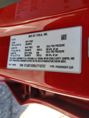 Photo 10 from auction – 2020 TESLA MODEL 3 with VIN 5YJ3E1EBXLF710737