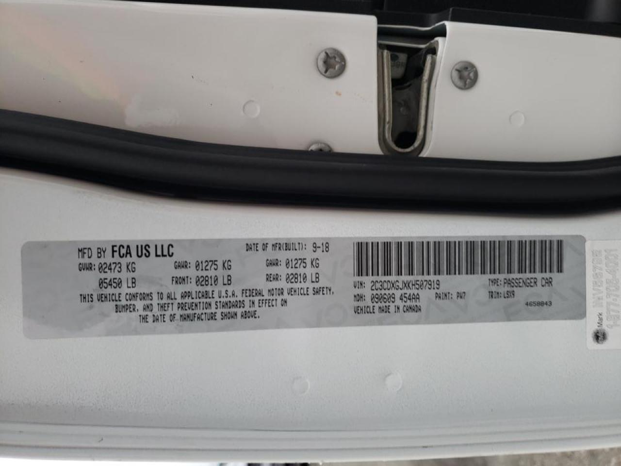 Photo 10 from auction – 2019 DODGE CHARGER SC with VIN 2C3CDXGJXKH507919