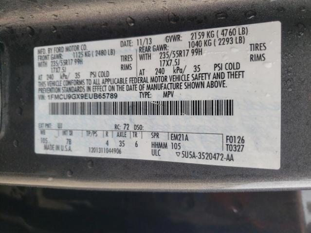 Photo 10 from auction – 2014 FORD ESCAPE SE with VIN 1FMCU9GX9EUB65789