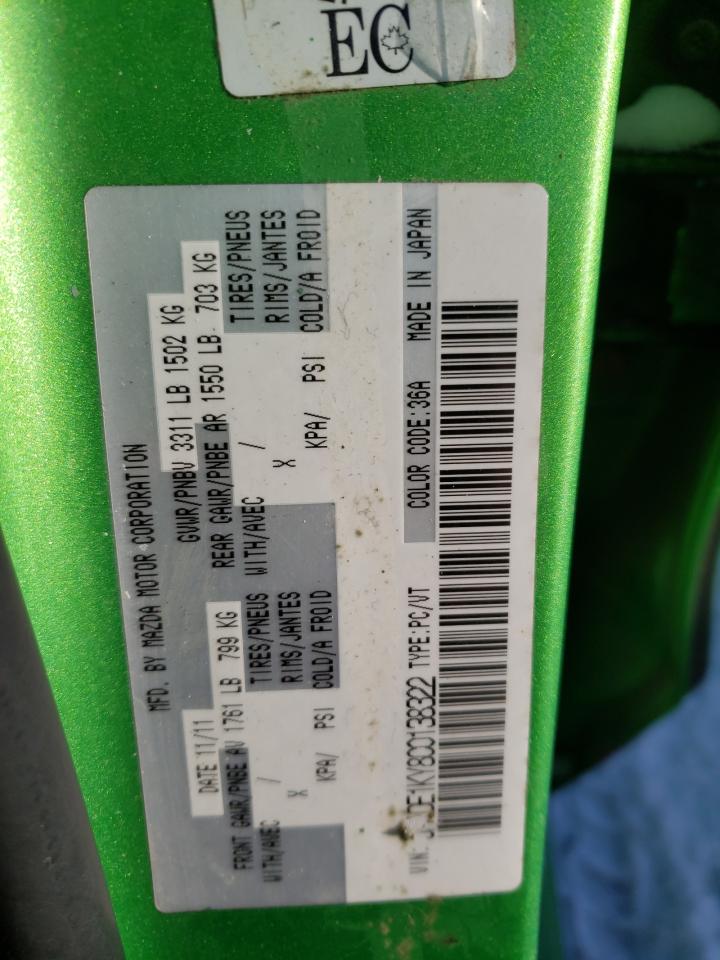 Photo 10 from auction – 2012 MAZDA MAZDA2 with VIN JM1DE1KY8C0138322