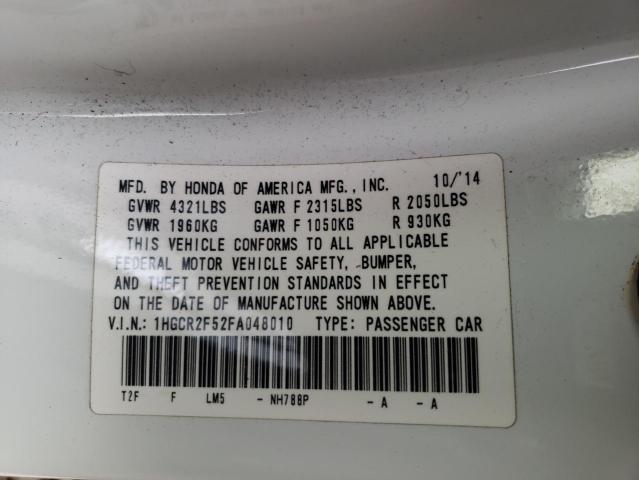 Photo 10 from auction – 2015 HONDA ACCORD SPO with VIN 1HGCR2F52FA048010