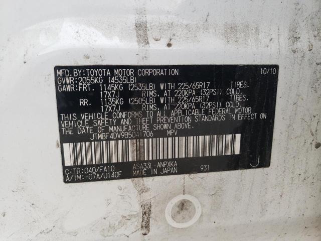 Photo 10 from auction – 2011 TOYOTA RAV4 with VIN JTMBF4DV9B5041706