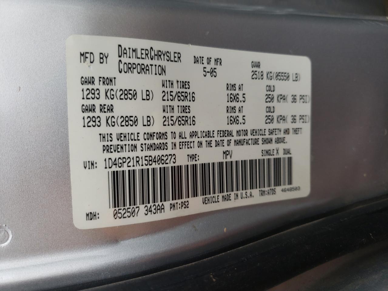 Photo 10 from auction – 2005 DODGE CARAVAN C/ with VIN 1D4GP21R15B406273