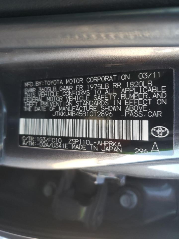 Photo 10 from auction – 2011 TOYOTA SCION XD with VIN JTKKU4B45B1012896