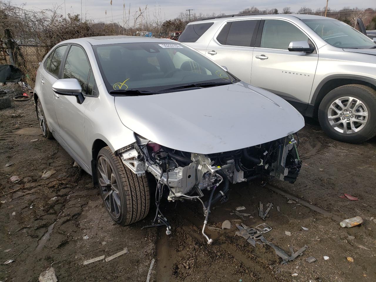TOYOTA COROLLA SE 2022 with VIN JTDP4MCE9NJ091286 - Photo from auction