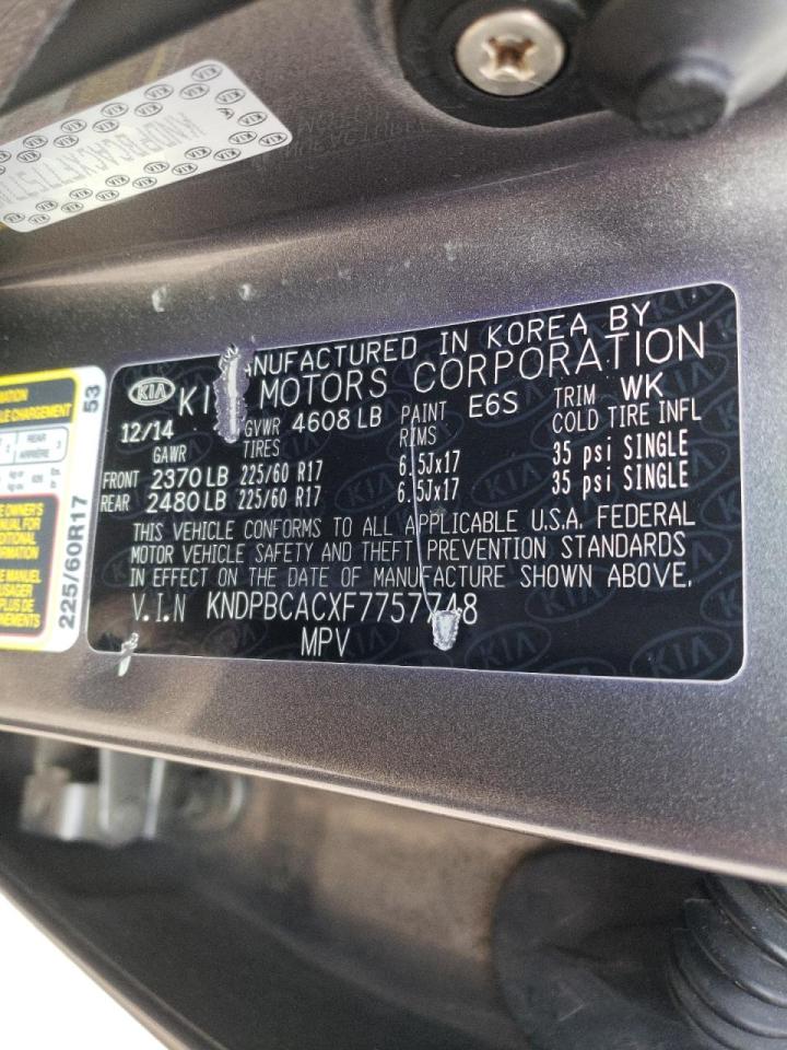 Photo 10 from auction – 2015 KIA SPORTAGE with VIN KNDPBCACXF7757748