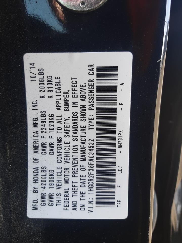Photo 10 from auction – 2015 HONDA ACCORD LX with VIN 1HGCR2F38FA034532