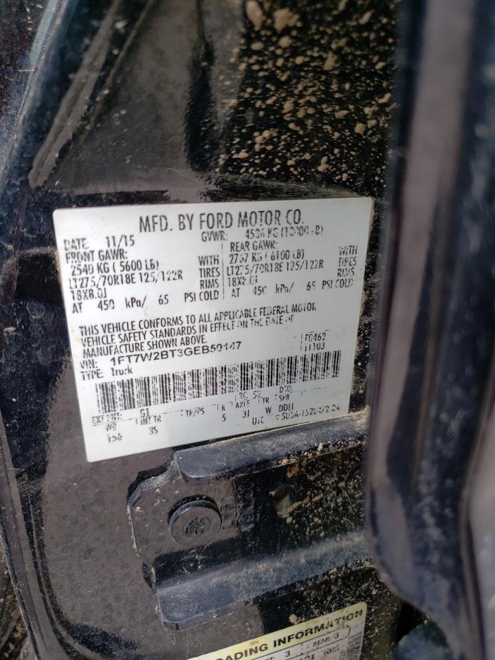 Photo 10 from auction – 2016 FORD F250 SUPER with VIN 1FT7W2BT3GEB50147