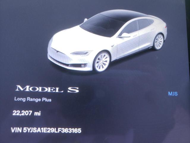 Photo 8 from auction – 2020 TESLA MODEL S with VIN 5YJSA1E29LF363165