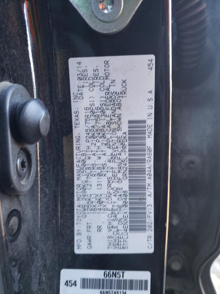 Photo 10 from auction – 2014 TOYOTA TACOMA DOU with VIN 5TFLU4ENXEX100408