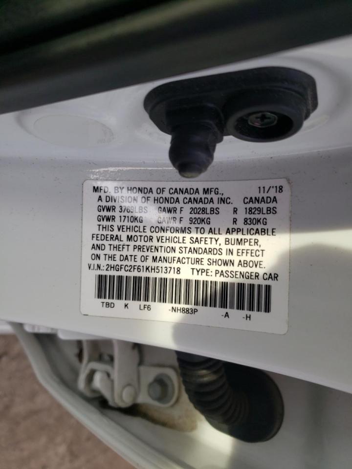 Photo 10 from auction – 2019 HONDA CIVIC LX with VIN 2HGFC2F61KH513718