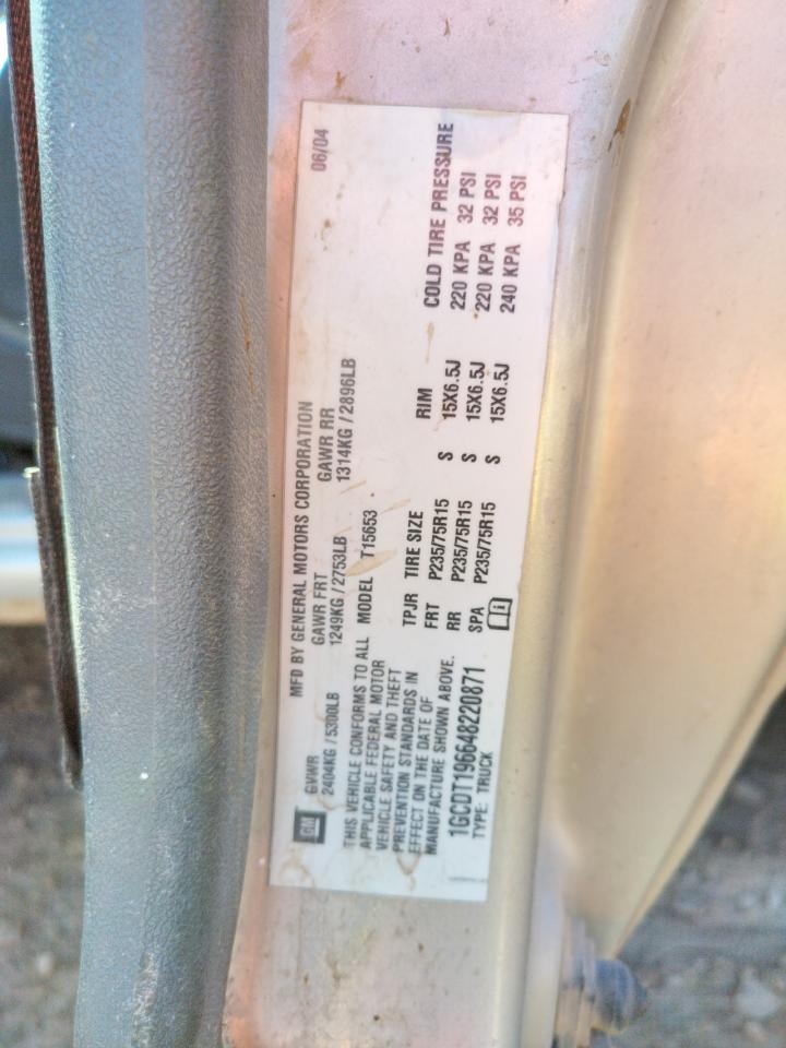 Photo 10 from auction – 2004 CHEVROLET COLORADO with VIN 1GCDT196648220871