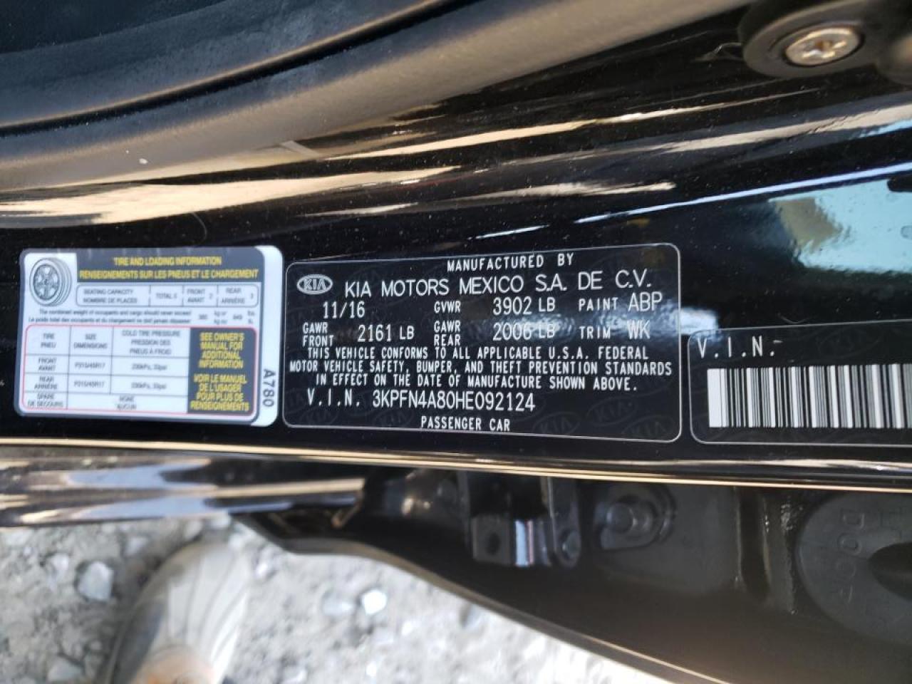 Photo 10 from auction – 2017 KIA FORTE EX with VIN 3KPFN4A80HE092124
