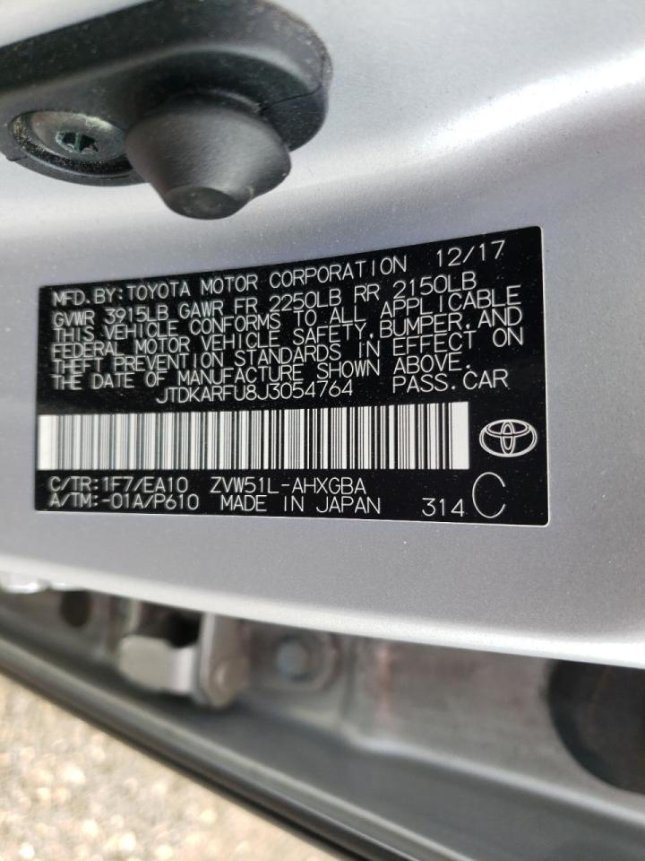 Photo 10 from auction – 2018 TOYOTA PRIUS with VIN JTDKARFU8J3054764