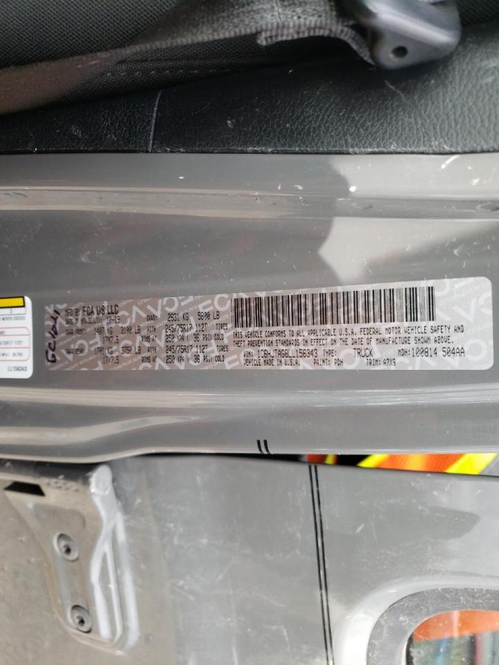 Photo 10 from auction – 2020 JEEP GLADIATOR with VIN 1C6HJTAG8LL156343