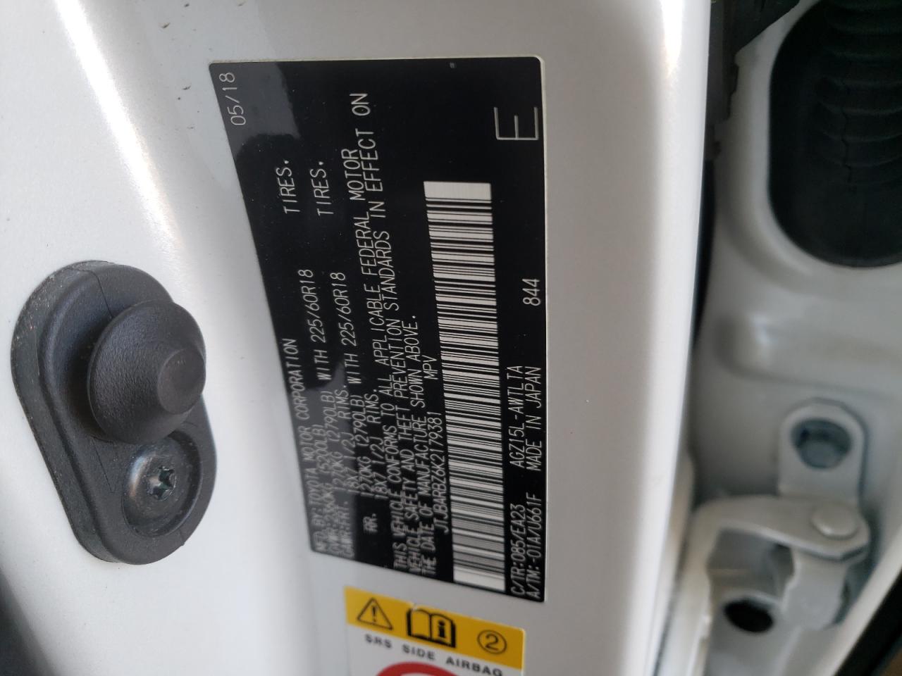 Photo 10 from auction – 2019 LEXUS NX 300 BAS with VIN JTJBARBZ6K2179381