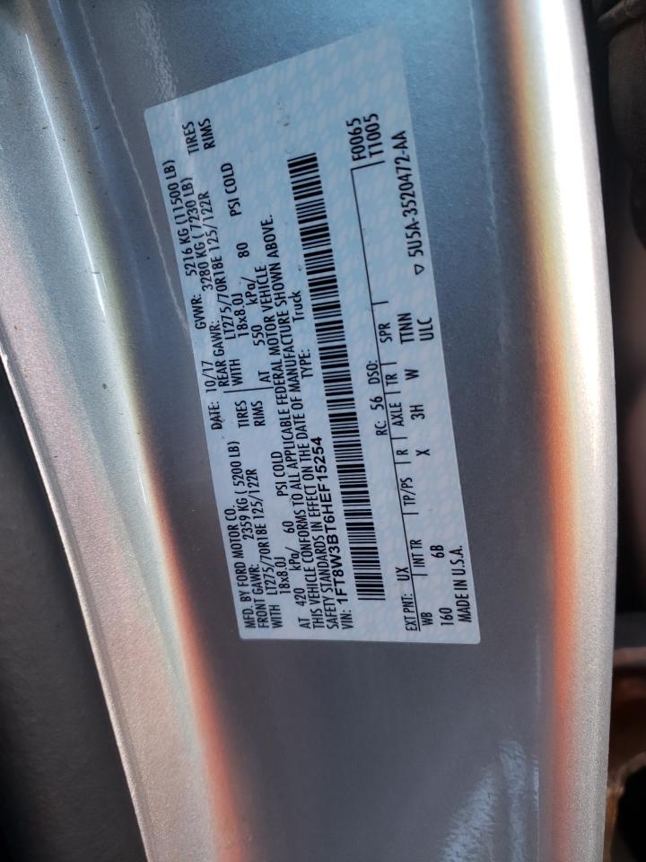 Photo 10 from auction – 2017 FORD F350 SUPER with VIN 1FT8W3BT6HEF15254