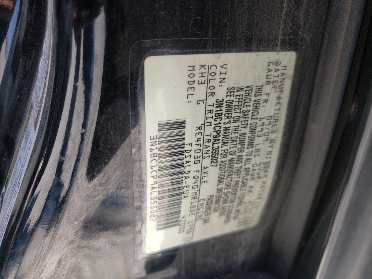 Photo 10 from auction – 2010 NISSAN VERSA S with VIN 3N1BC1CP9AL355027