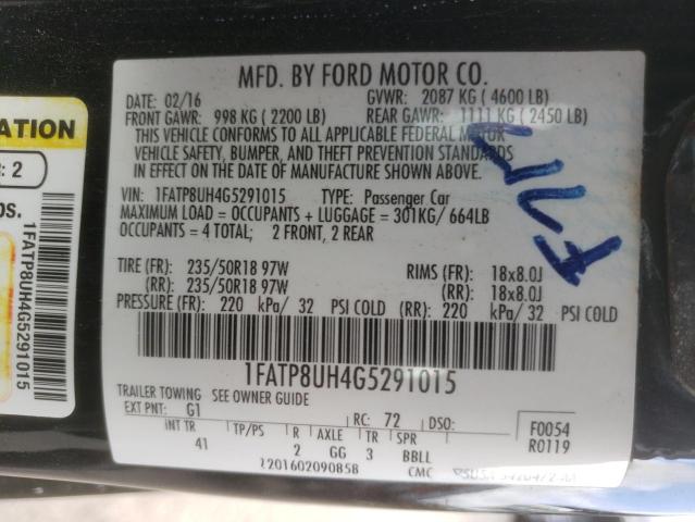 Photo 10 from auction – 2016 FORD MUSTANG with VIN 1FATP8UH4G5291015