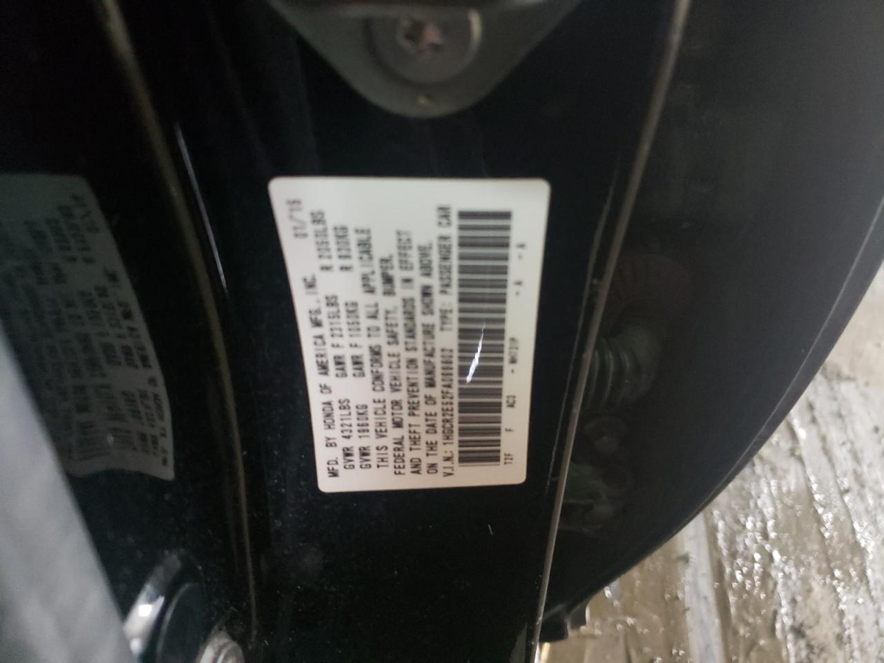 Photo 10 from auction – 2015 HONDA ACCORD SPO with VIN 1HGCR2E52FA099802