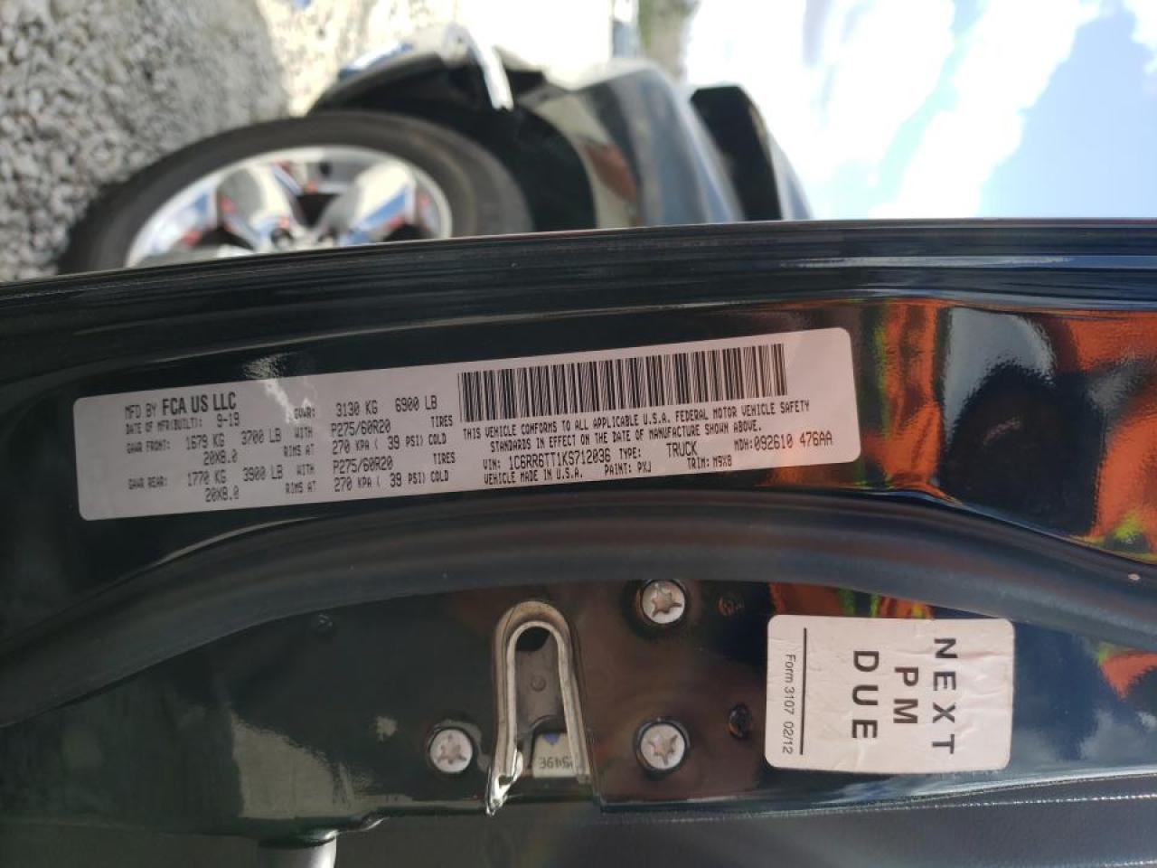 Photo 10 from auction – 2019 RAM 1500 CLASS with VIN 1C6RR6TT1KS712036