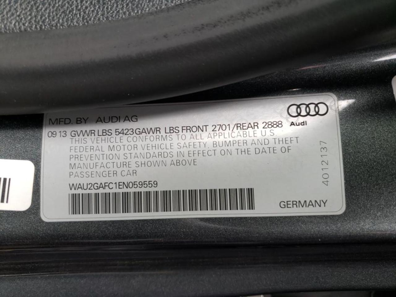 Photo 10 from auction – 2014 AUDI A7 PRESTIG with VIN WAU2GAFC1EN059559