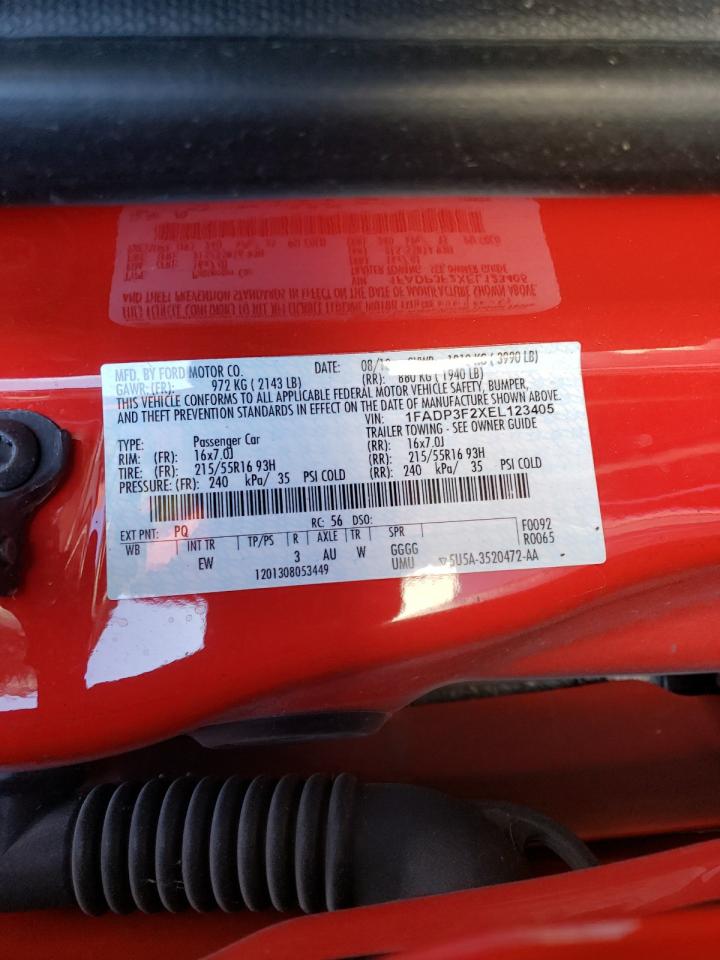 Photo 10 from auction – 2014 FORD FOCUS SE with VIN 1FADP3F2XEL123405