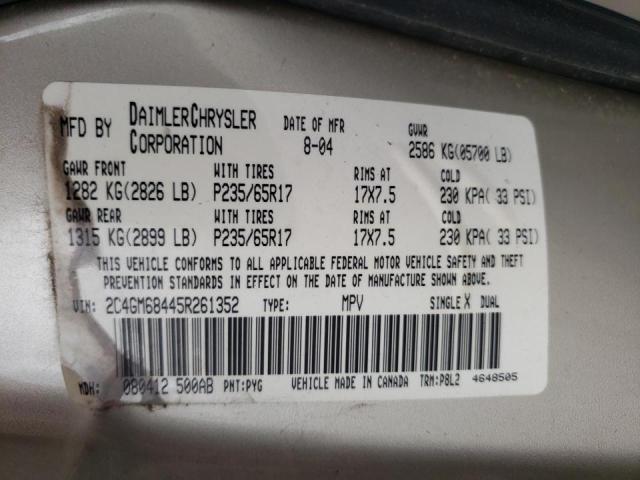 Photo 10 from auction – 2005 CHRYSLER PACIFICA T with VIN 2C4GM68445R261352