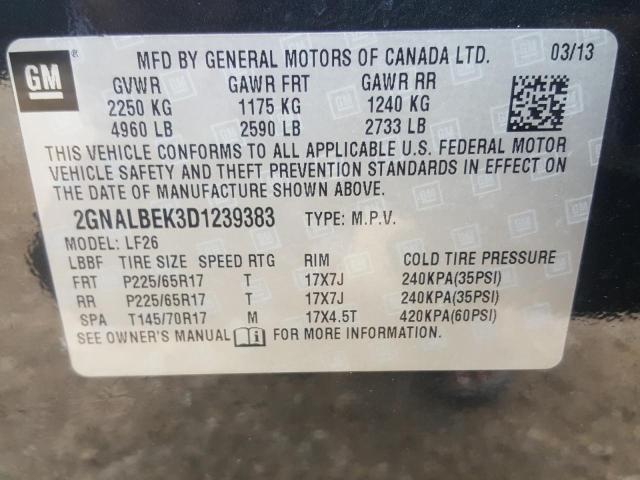 Photo 10 from auction – 2013 CHEVROLET EQUINOX LS with VIN 2GNALBEK3D1239383