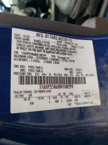 Photo 10 from auction – 2008 FORD FOCUS SE with VIN 1FAHP35N68W108299