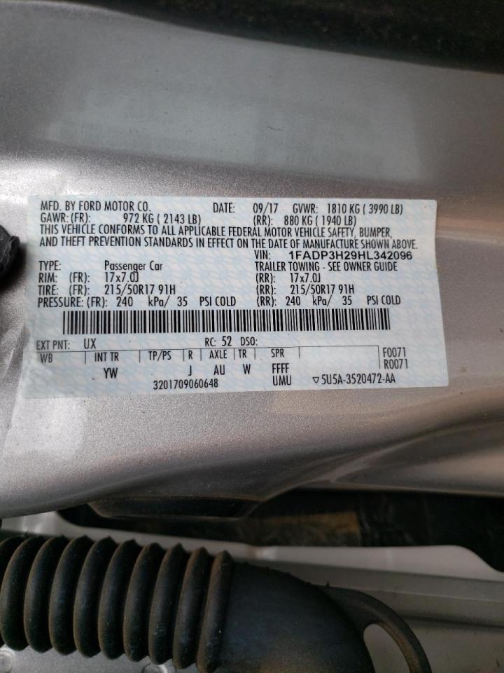 Zdjęcie 10 z aukcji – 2017 FORD FOCUS SEL z VIN 1FADP3H29HL342096