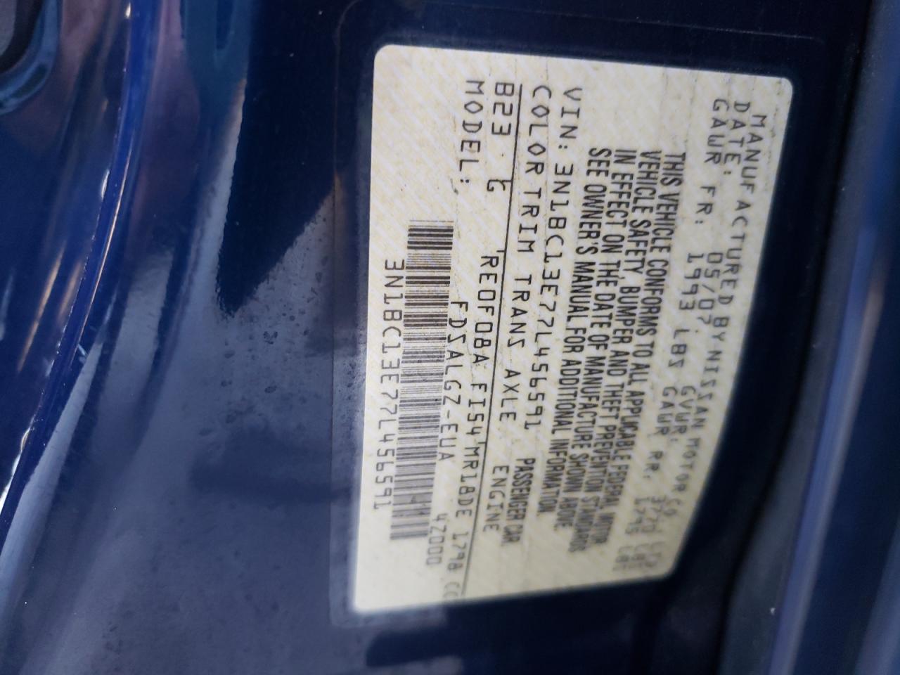 Photo 10 from auction – 2007 NISSAN VERSA with VIN 3N1BC13E77L456591