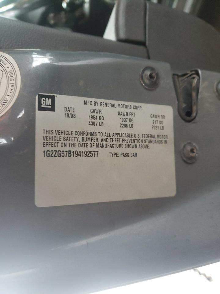 Photo 10 from auction – 2009 PONTIAC G6 with VIN 1G2ZG57B194192577
