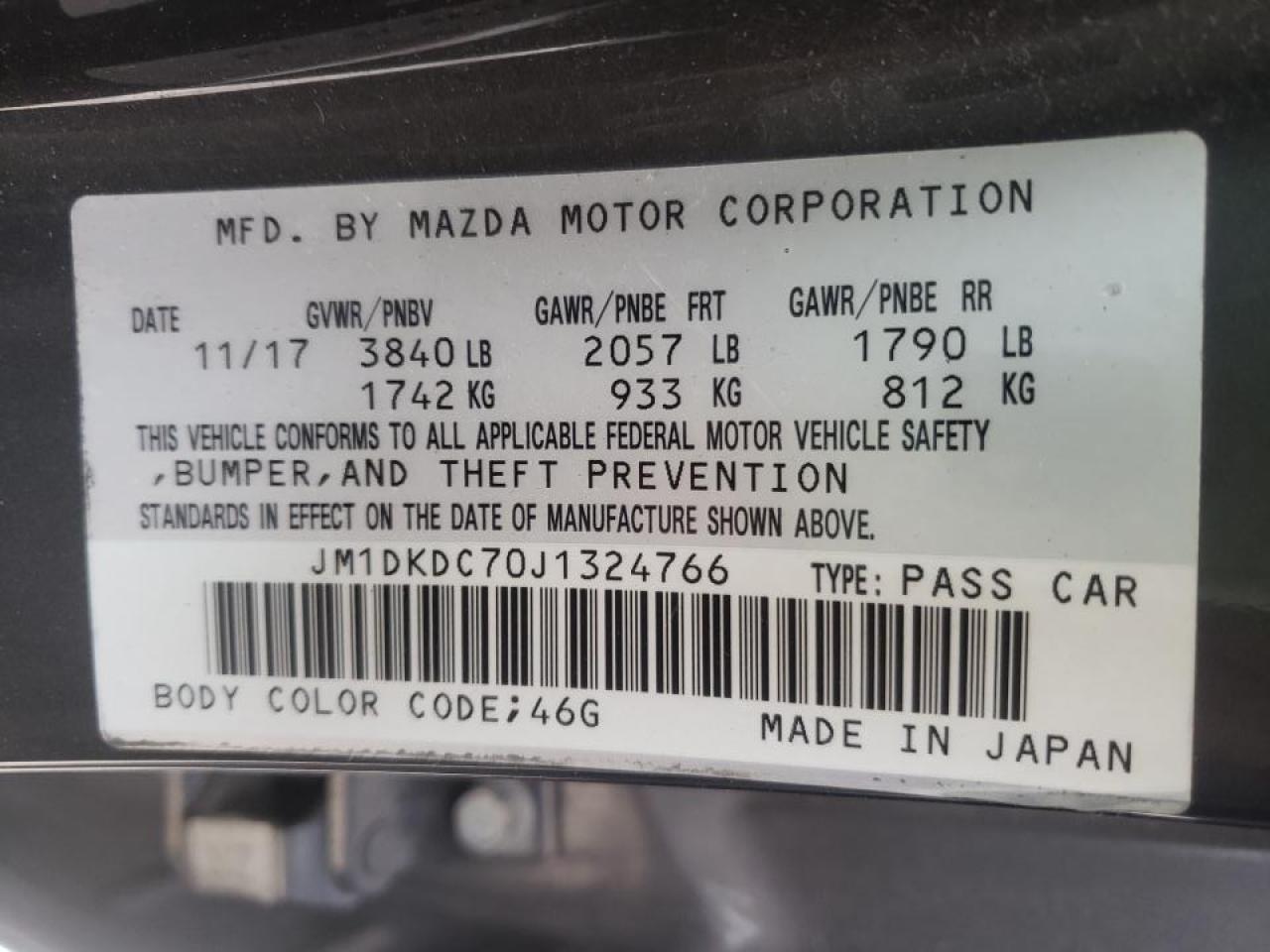 Photo 10 from auction – 2018 MAZDA CX-3 TOURI with VIN JM1DKDC70J1324766